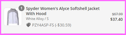 Final Price Breakdown for Spyder Womens Softshell Hooded Jacket Final Price Breakdown for Spyder Womens Softshell Hooded Jacket