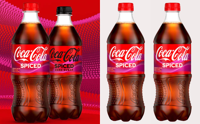 Four Bottles of Coca Cola Spiced Raspberry