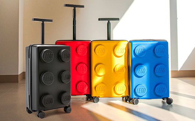 Four LEGO Signature Brick Expandable Suitcases