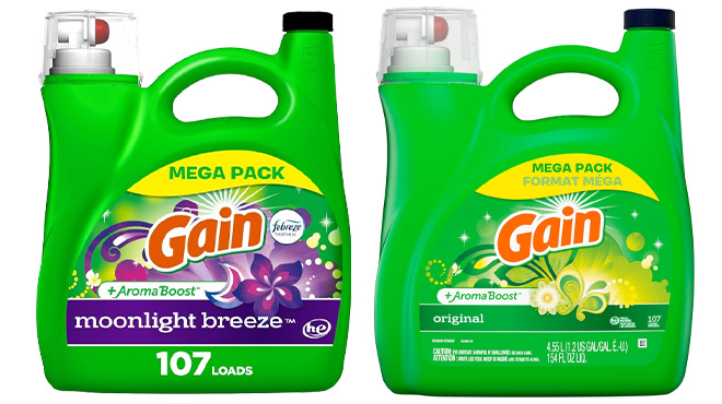 Gain 107 Load Detergent in Moonlight Breeze and Original Scent