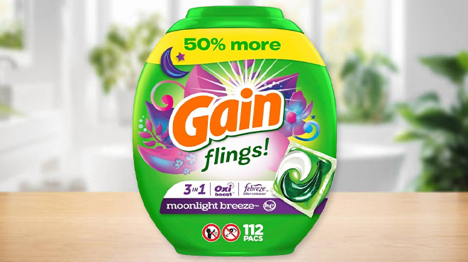 Gain Flings 112 Count Laundry Detergent Pacs in Moonlight Breeze