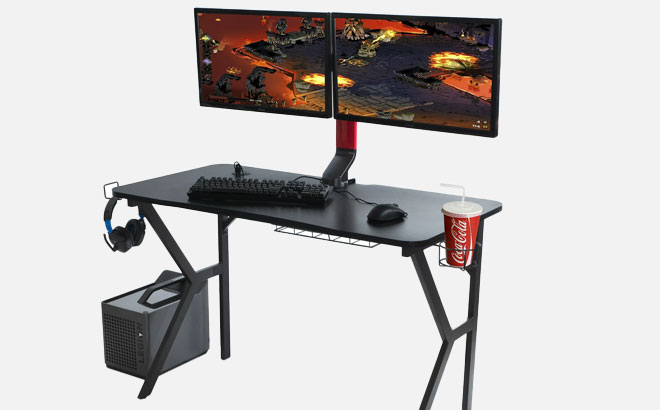 Gaming Desk With LED Lightning and Cable at Wlmart 1