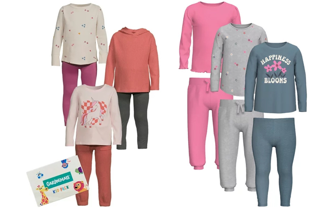 Garanimals Toddler Girls Mix and Match Outfits Long Sleeve Tops Leggings and Jeans Two 6 Packs