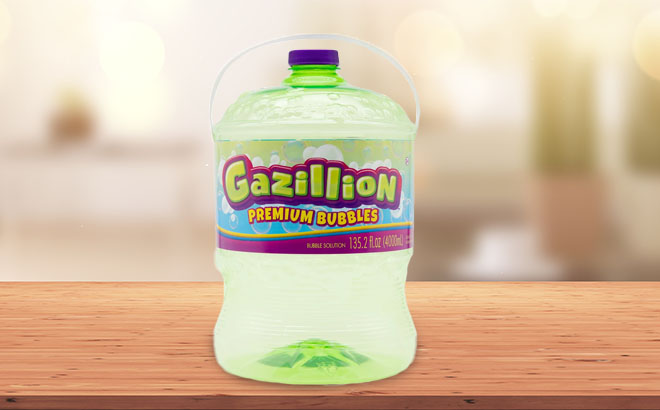 Gazillion Bubbles 4 Liter Solution on a Table