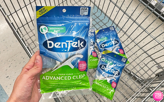 Hand Holding DenTriple Advanced Clean Floss Picks