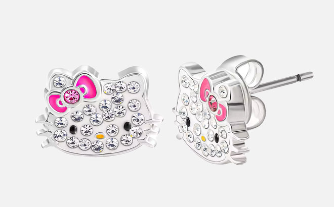 Hello Kitty Brass Crystal Stud Earrings at Kohls