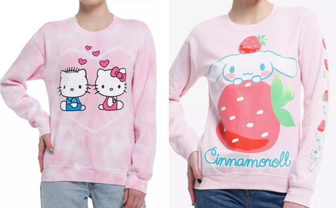 Hello Kitty Dear Daniel Hearts Tie Dye Girls Sweatshirt