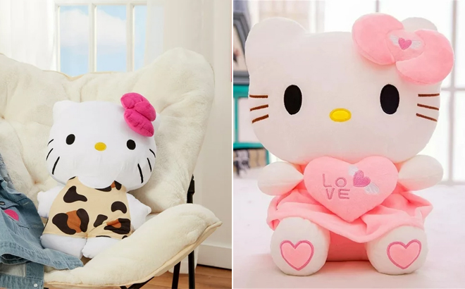 Hello Kitty Kids Bedding Plush Cuddle and Decorative Pillow Buddy and Hello Kitty Plush Toy