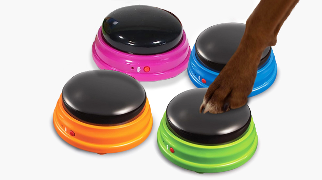 Hunger for Words Talking Buttons with dog paw Hunger for Words Talking Buttons with dog paw