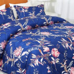 JSD 3 Piece King Blue Floral Comforter Set