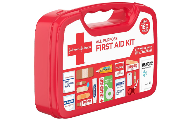 Johnson Johnson All Purpose Portable Compact First Aid Kit