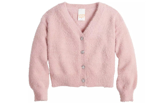 Jumping Beans Long Sleeve Button Front Toddler Girls Cardigan