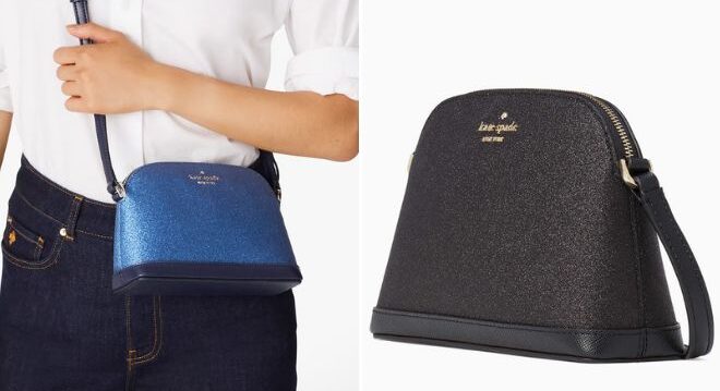 Kate Spade Tinsel Small Dome Crossbody in Black and Navy Colors Kate Spade Tinsel Small Dome Crossbody in Black and Navy Colors