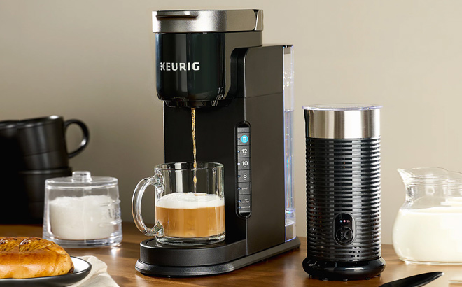 Keurig K Cafe Barista Bar Coffee Maker w Frother and Voucher