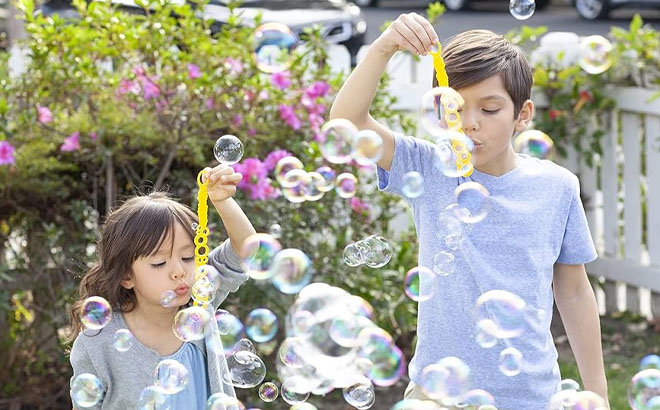 Kids Blowing Bubbles