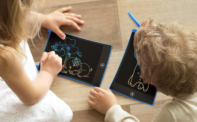 Kids Doodling on ther LCD Writing Tablets
