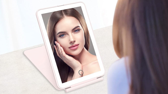 LED Makeup Mirror for Travel with Dimmable Lighting LED Makeup Mirror for Travel with Dimmable Lighting