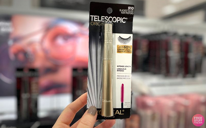 LOreal Telescopic Original Washable Mascara in hand in the store