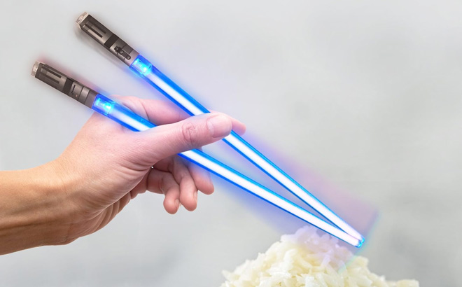 Lightsaber Chopsticks Light Up Glowing Chop Sticks in Blue Color