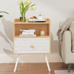 Lirios Bedside Table with Metal Drawers