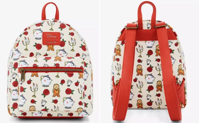 Loungefly Disney Beauty And The Beast Chibi Sidekicks Mini Backpack