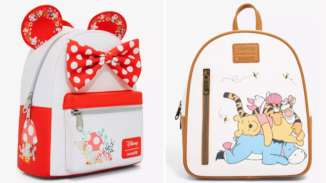 Loungefly Disney Minnie Mouse Mini Backpack and Loungefly Disney Winnie The Pooh Mini Backpack Loungefly Disney Minnie Mouse Mini Backpack and Loungefly Disney Winnie The Pooh Mini Backpack