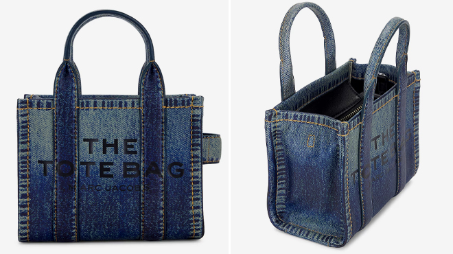 Marc Jacobs The Denim Printed Leather Micro Tote