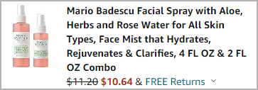Mario Badescu Facial Spray 2 Pack in Aloe Rose Water Checkout price Mario Badescu Facial Spray 2 Pack in Aloe Rose Water Checkout price