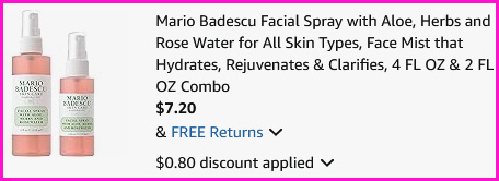Mario Badescu Facial Spray Checkout Screen