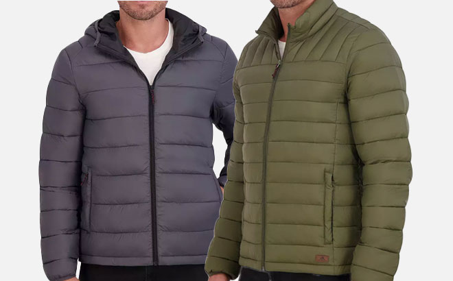 Men in Grey Puffer Jacket at Kohls 1