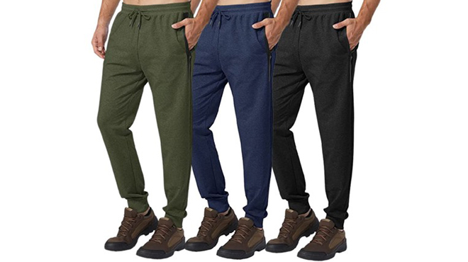 Mens 3 Pack Fleece Jogger Pants Mens 3 Pack Fleece Jogger Pants