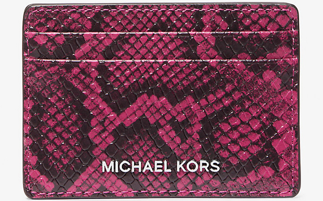 Michael Kors Jet Set Small Snake Embossed Card Case Michael Kors Jet Set Small Snake Embossed Card Case