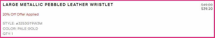 Michael Kors Large Metallic Pebbled Leather Wristlet Final Price Screenshot