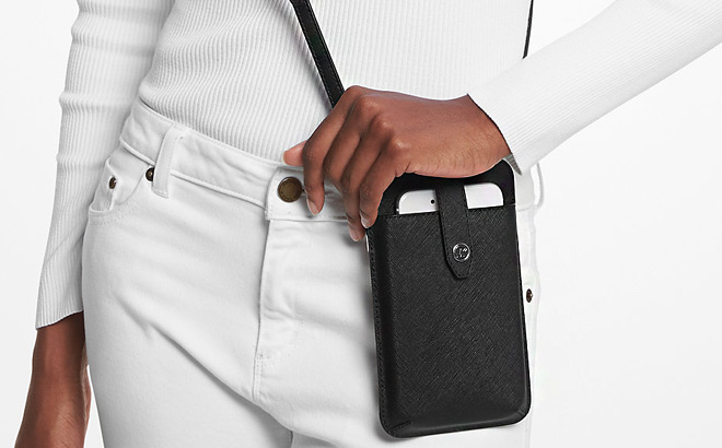 Michael Kors Saffiano Leather Smartphone Crossbody Bag