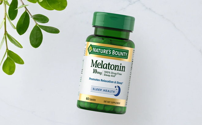 Natures Bounty Melatonin 100 Drug Free Sleep Aid Promotes Relaxation and Sleep Health