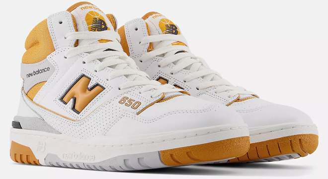 New Balance Unisex 650 Shoes in Yellow and White