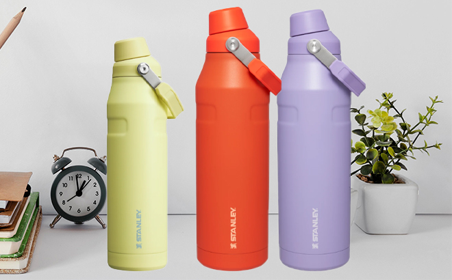 New Stanley IceFlow Colors 36 and 50 Ounce on a Table New Stanley IceFlow Colors 36 and 50 Ounce on a Table