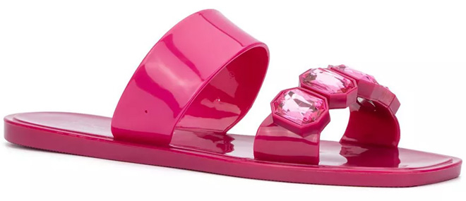 New York Company Womens Chantelle Gem Jelly Sandals in Pink