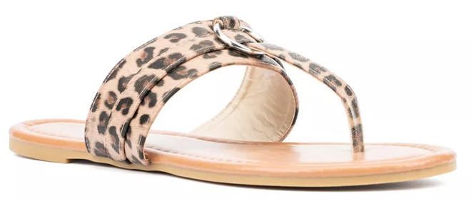 New York Company Womens Jacklyn Leopard Ring Sandals