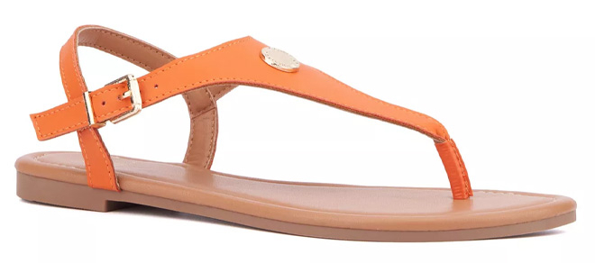 New York Company Womens Nari Flat Sandals in Orange