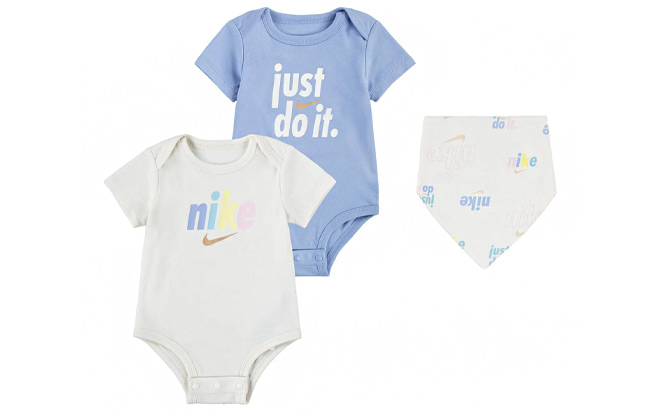 Nike 2 Pack Bodysuit Bib Baby Set