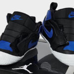 Nike Air Jordan Retro 1 Crib Toddler Shoes in Black Blue and White