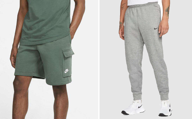 Nike Club Mens Cargo Shorts and Therma FIT Mens Tapered Fitness Pants