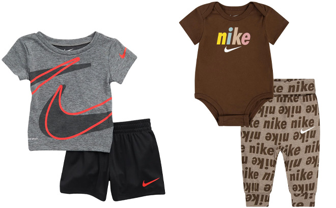 Nike Dry Dropset T Shirt Shorts Baby Set and Nike Bodysuit JoggersBaby Set