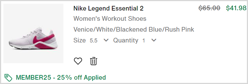 Nike Workout Shoes Checkout