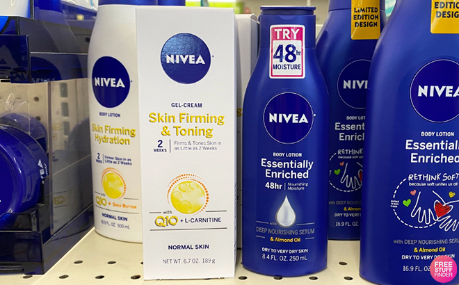 Nivea Body Lotions on a Shelf