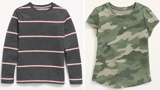 Old Navy Softest Long Sleeve T Shirt for Boys and Unisex Short Sleeve Camo T Shirt for Toddler