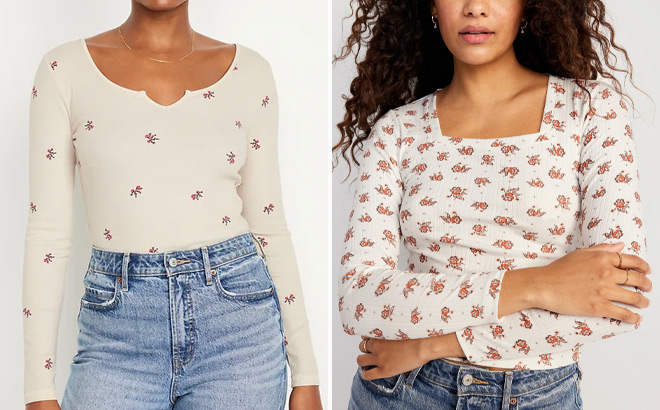 Old Navy Womens Fitted Long Sleeve Rib Knit T Shirt and Old Navy Womens Fitted Square Neck Rib Knit T Shirt Old Navy Womens Fitted Long Sleeve Rib Knit T Shirt and Old Navy Womens Fitted Square Neck Rib Knit T Shirt