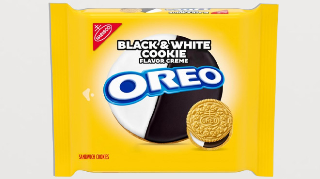 Oreo Black and White Cookie Creme Sandwich Cookies on Gray Background