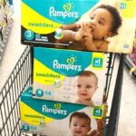 Pampers Swaddlers Diapers on a Walgreens Cart